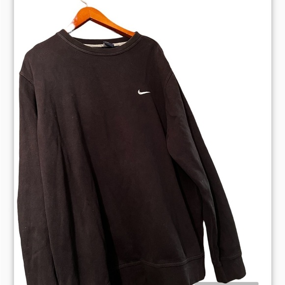 Vtg Nike Blue Tag Swoosh Sweatshirt Crewneck Black Men Sz XXL 611467-010 - Picture 3 of 8